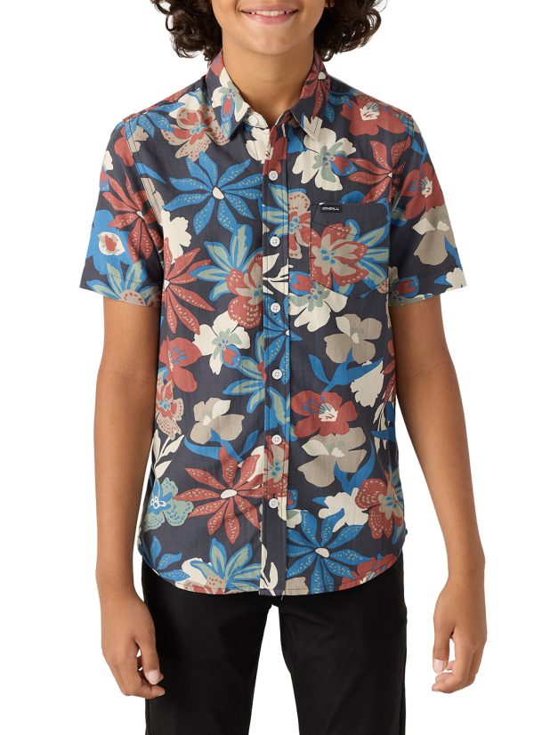 O Neill Boys  Oasis Eco Short Sleeve Button Down Shirt (Big Big) on Sale - Image 2